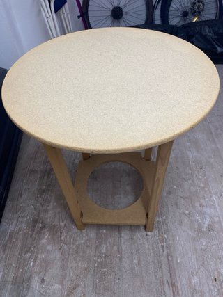 Mesa brasero cristal y tela