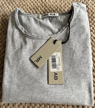 MR.AB Camiseta Vintage Gris  Talla M