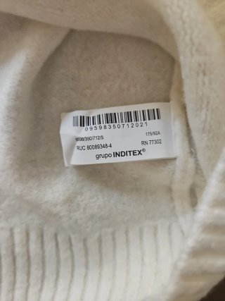 Maglia Zara bianca mezza zip