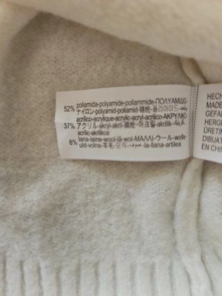Maglia Zara bianca mezza zip