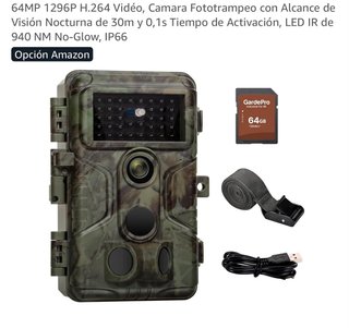 Cámara Fototrampeo 64MP 1296P IP66