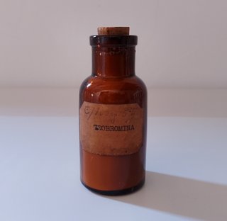 Tarro de farmacia antiguo 10 cm. con etiqueta