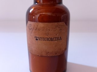 Tarro de farmacia antiguo 10 cm. con etiqueta