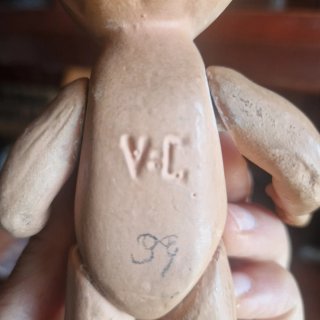 Muñeco antiguo articulado de Cartón piedra