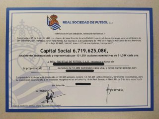 5 Acciones Real Sociedad de Fútbol S.A.D.