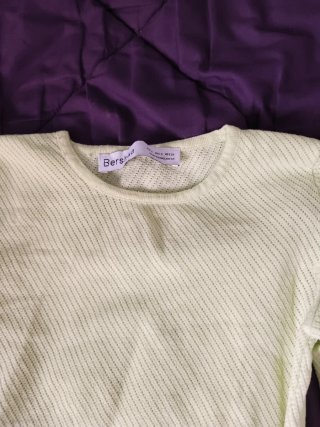 Suéter Bershka verde ajustado mujer XS
