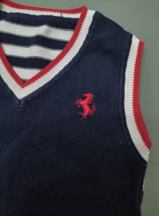 Completo Gilet T-shirt Polo Panciotto Ferrari