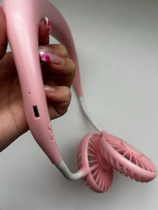 Ventilatore da Collo Rosa Ricaricabile