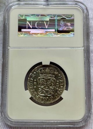 Moneda PLATA 2 Reales 1756 Mexico Columnario XF40