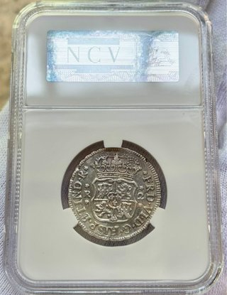 Moneda PLATA 2 Reales 1756 Mexico Columnario XF40