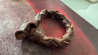 Pulsera Cuero Trenzado Marrón