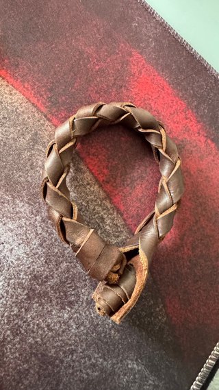 Pulsera Cuero Trenzado Marrón