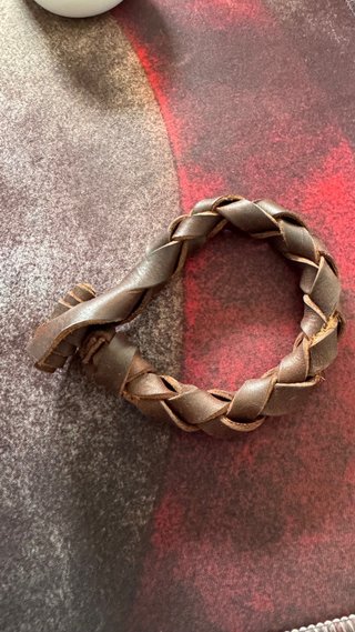 Pulsera Cuero Trenzado Marrón