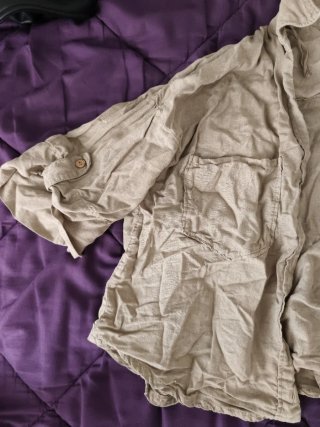 Camisa de lino beige mujer