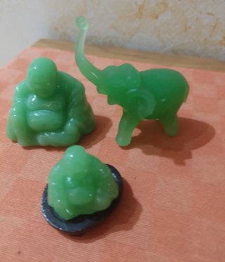 Statuine portafortuna resina/pasta di vetro