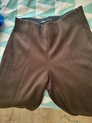 Pantalón efecto ante ZARA marrón talla m