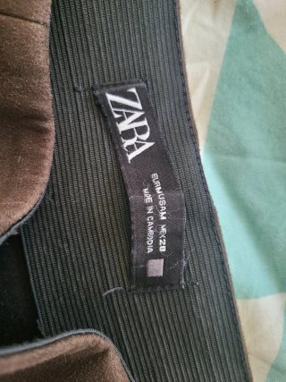 Pantalón efecto ante ZARA marrón talla m