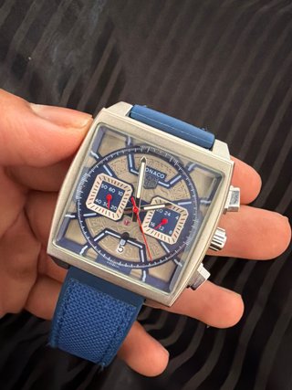 TAG Heuer Monaco Cronógrafo Azul/Plata