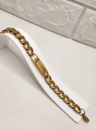 Pulsera apellido Fernández Acero baño oro