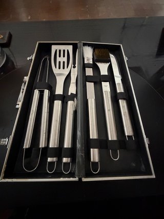 Set Barbacoa Acero Inoxidable 7 Piezas