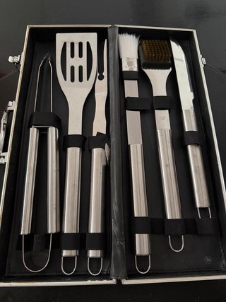 Set Barbacoa Acero Inoxidable 7 Piezas