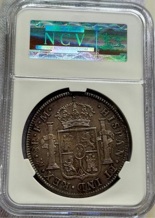 Moneda PLATA 8 Reales 1799 Mexico CARLOS IV . XF40