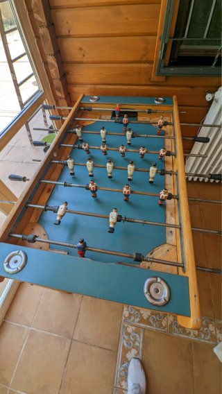 Futbolín madera grande antiguo