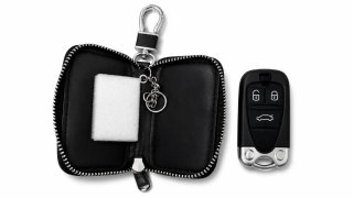 Portachiavi Audi similpelle con zip