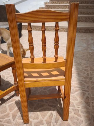 4 Sedie da pranzo in legno di pino