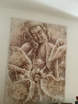 Cuadro Buda durmiendo con flor de loto