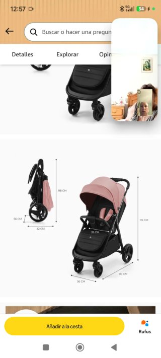 Silla de paseo Kinderkraft rosa