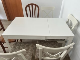 Mesa comedor extensible y 6 sillas madera