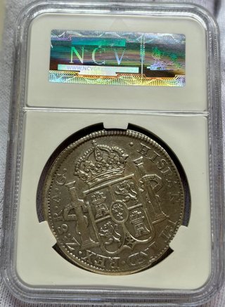 Moneda PLATA 8 Reales 1819 Zacatecas. NCV XF40.