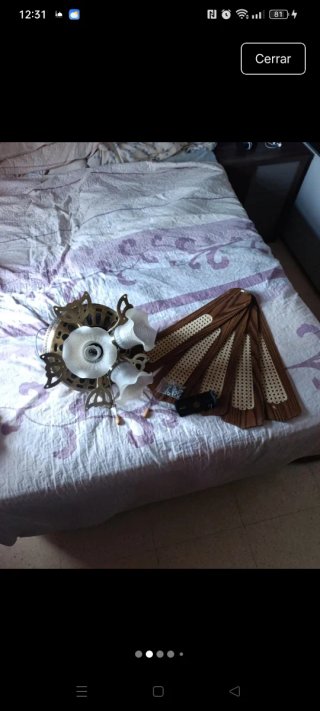 Ventilador de techo madera y metal