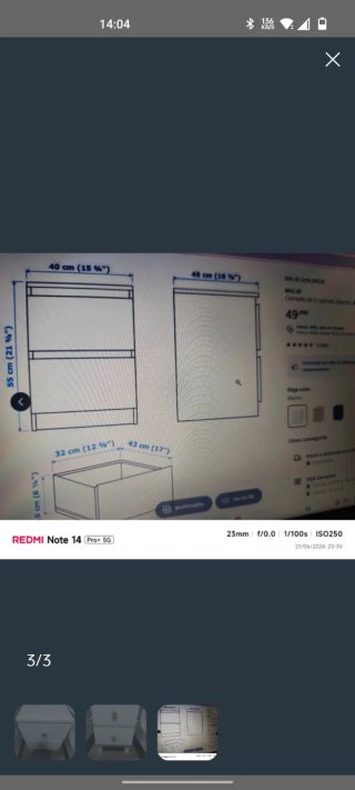 Mesita de noche blanca Ikea
