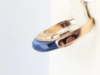 Anillo Oro 18k Vintage con Piedra Azul