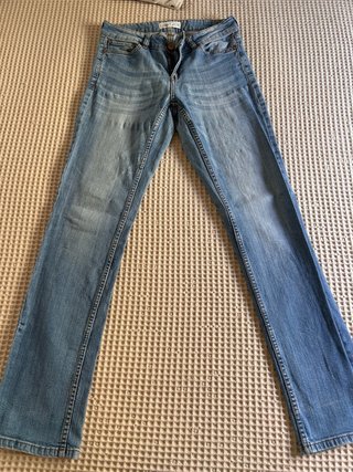 Mango Vaqueros Rectos Azul Claro