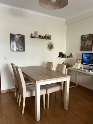 4 Sillas Comedor Tela Beige