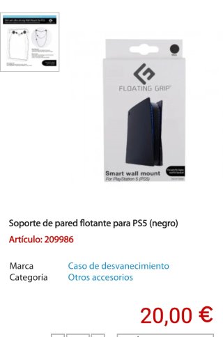 Soporte Pared inteligente PS5 Floating Grip