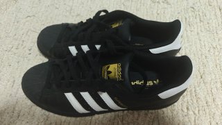 Zapatillas Adidas Superstar Negras Blancas T46