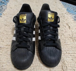 Zapatillas Adidas Superstar Negras Blancas T46