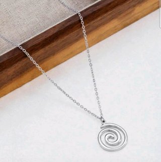 Collana con ciondolo a spirale in zincone 14k