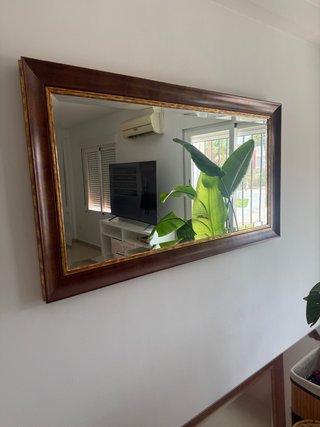 Espejo de salón madera y dorado