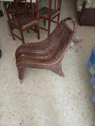 2 Sillas Vintage Mimbre y Bambú