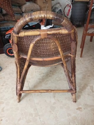 2 Sillas Vintage Mimbre y Bambú