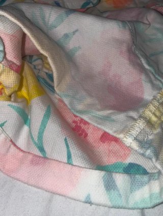 Salopette corta bambina fiori 5 anni