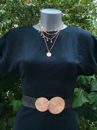 Vestido midi negro vintage