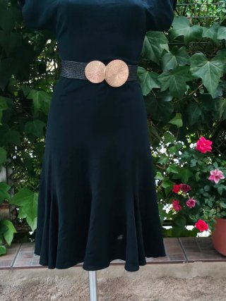 Vestido midi negro vintage