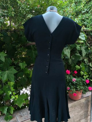 Vestido midi negro vintage