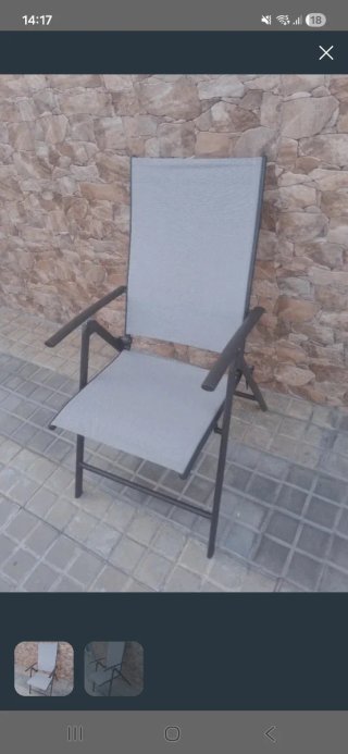 Silla plegable gris exterior